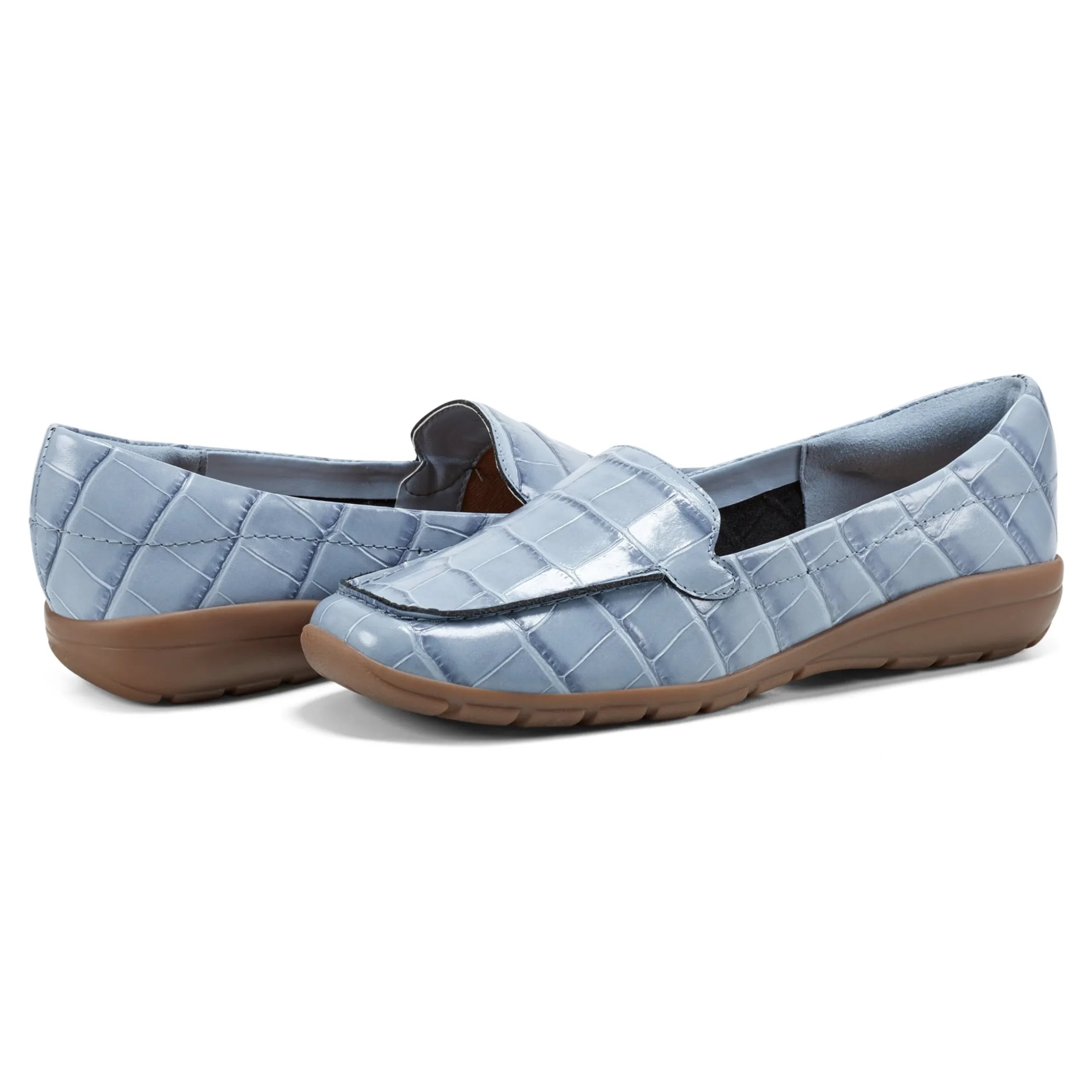 Online Easy Spirit Abide Casual Flats LightBlueCroco