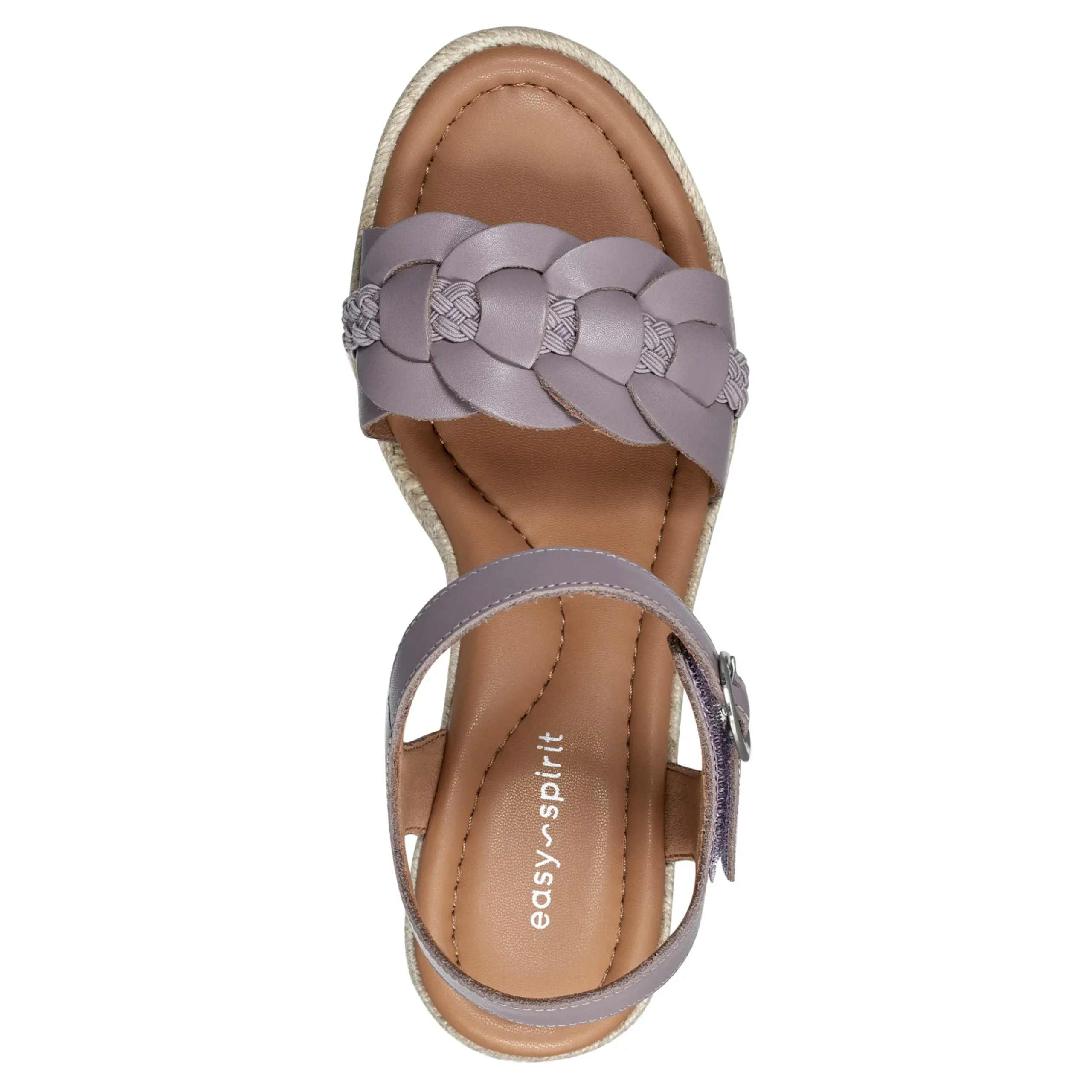 New Easy Spirit Aisha Espadrille Wedge Sandals SmokeyLavender