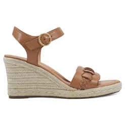 Easy Spirit Aisha Espadrille Wedge Sandals AlmondBrown