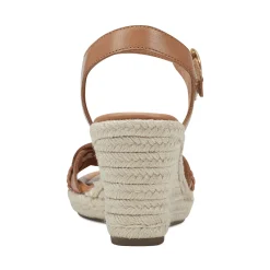 Easy Spirit Aisha Espadrille Wedge Sandals AlmondBrown
