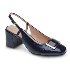 New Easy Spirit Alissa Slingback Pumps NavyPatentLeather