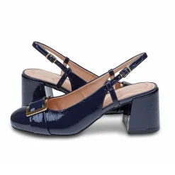 New Easy Spirit Alissa Slingback Pumps NavyPatentLeather