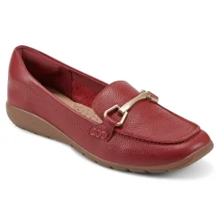 Outlet Easy Spirit Amalie Casual Loafers RedLeather
