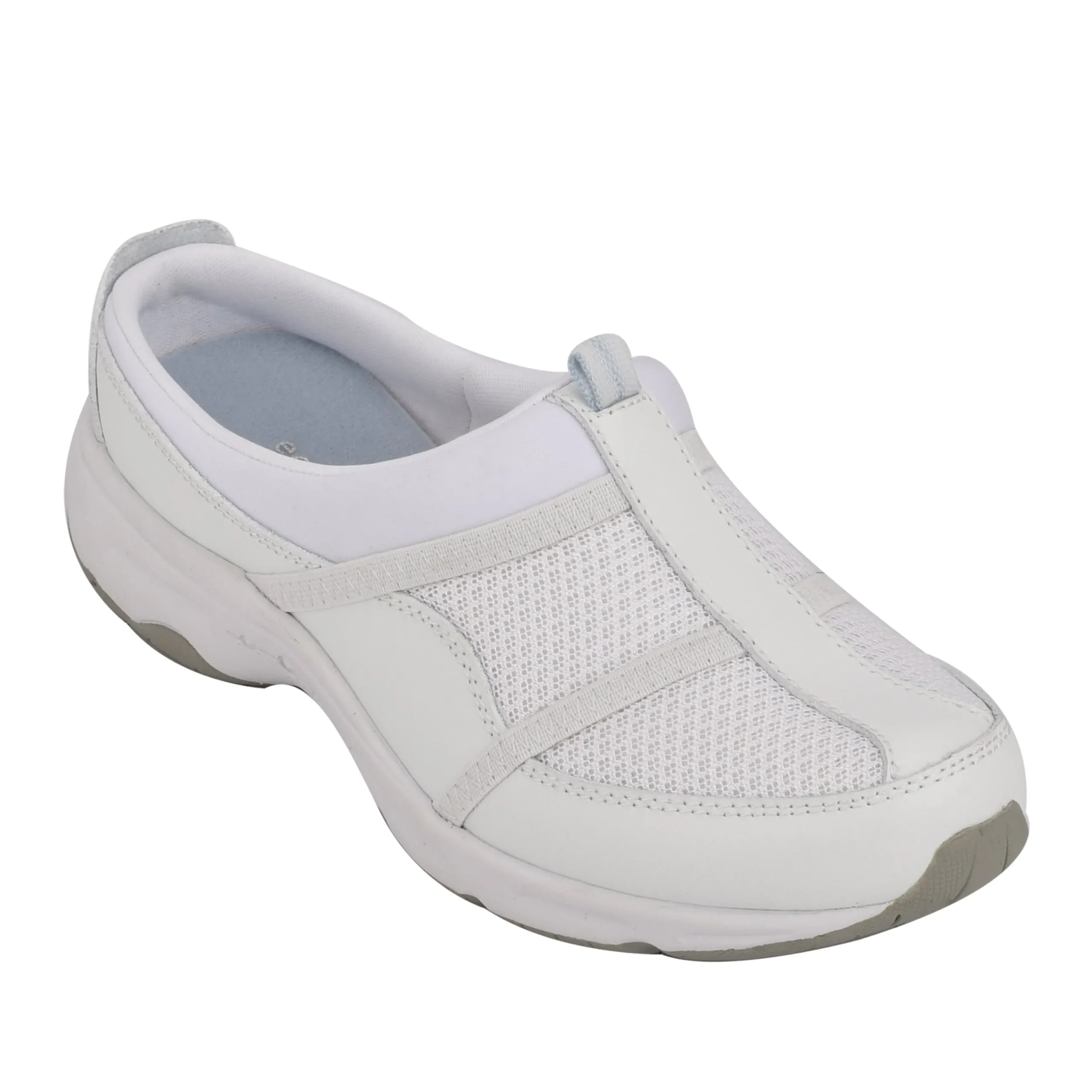 Best Easy Spirit Argyle Mesh Clogs WhiteLeather