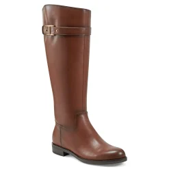 Online Easy Spirit Aubrey Wide Calf Casual Boots BrownLeather