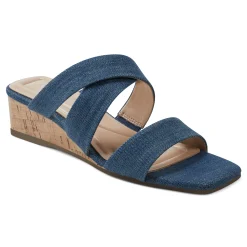 Clearance Easy Spirit Becky Wedge Sandals BlueDenim