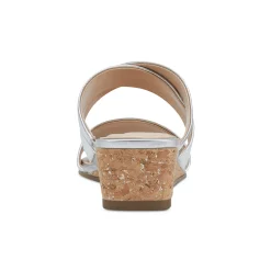 Easy Spirit Becky Wedge Sandals SilverLeather