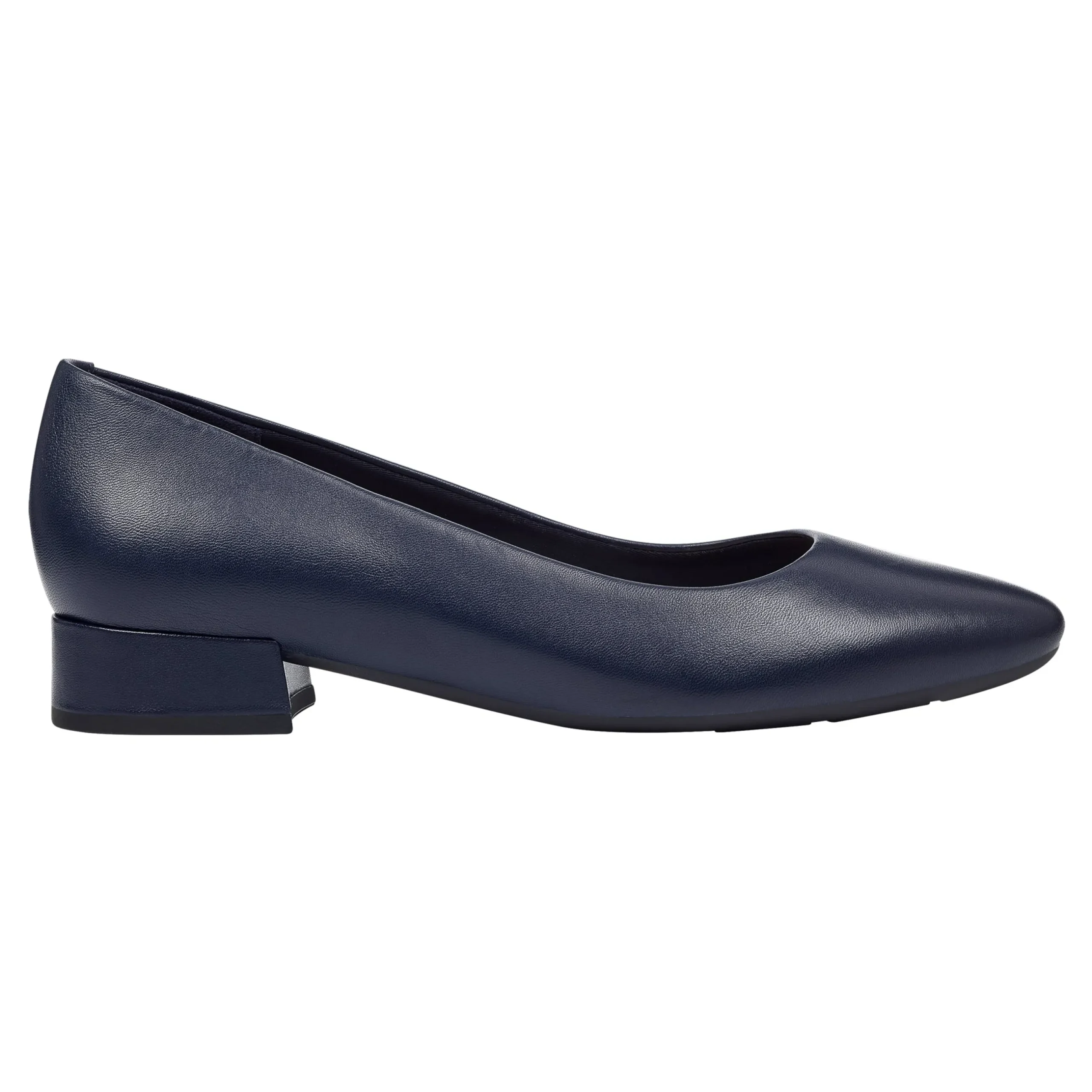 Discount Easy Spirit Caldise Leather Low Heel Dress Shoes NavyLeather