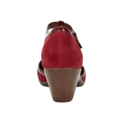 New Easy Spirit Cara T-Strap Heels RedSuede