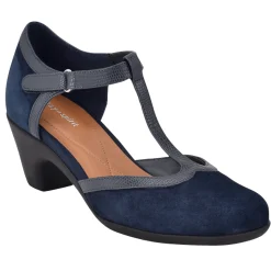 Sale Easy Spirit Cara T-Strap Heels NavySuede
