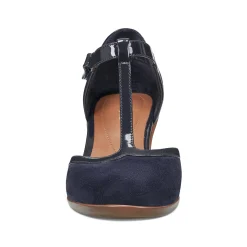 Discount Easy Spirit Cara T-Strap Heels DarkBlueSuede