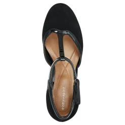 New Easy Spirit Cara T-Strap Heels BlackSuede