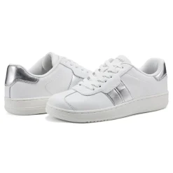 New Easy Spirit Caren Laceup Sneakers White/Silver