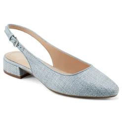 Clearance Easy Spirit Cassius Slingback Pumps LightBlueRaffia