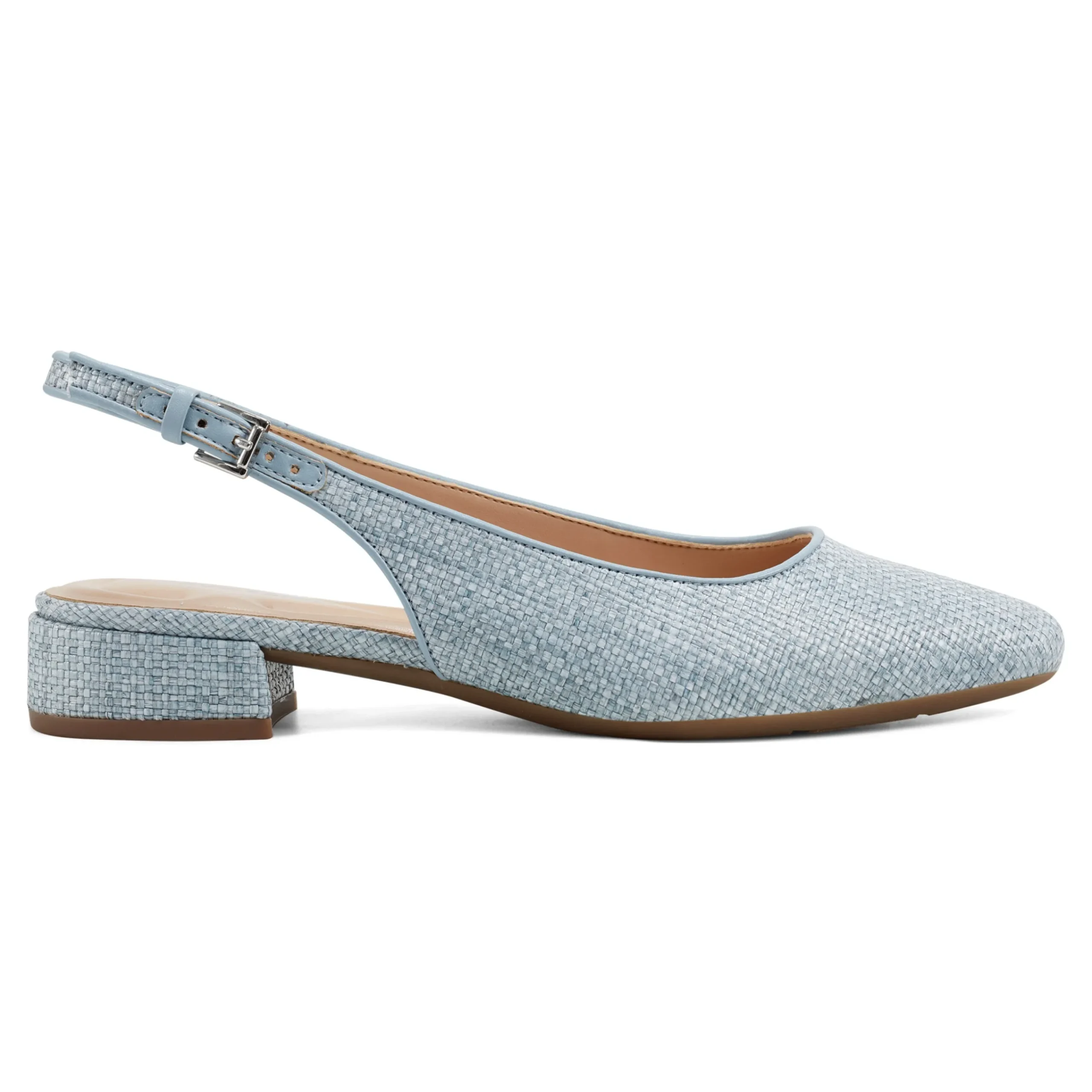 Clearance Easy Spirit Cassius Slingback Pumps LightBlueRaffia