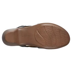 Clearance Easy Spirit Chantal Casual Heeled Sandals BlackLeather