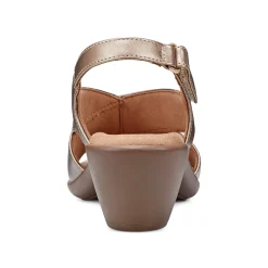 Best Easy Spirit Chantal Casual Heeled Sandals BronzePearlized