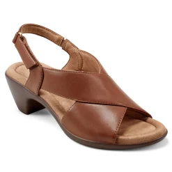 New Easy Spirit Chantal Casual Heeled Sandals BrownLeather