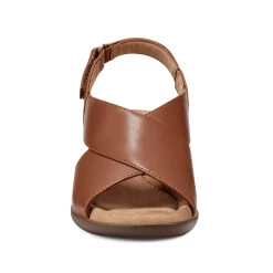 New Easy Spirit Chantal Casual Heeled Sandals BrownLeather