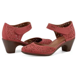 Best Easy Spirit Cindie Mary Jane Heels CoralLeatherNubuck