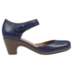 New Easy Spirit Clarice Mary Jane Heels NavyLeather