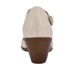 Discount Easy Spirit Clarice Mary Jane Heels IvoryLeather