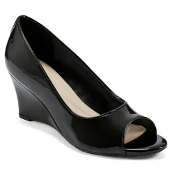 Discount Easy Spirit Coleen Peep Toe Wedges Black