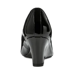 Discount Easy Spirit Coleen Peep Toe Wedges Black