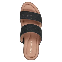 Easy Spirit Crista Casual Slide Heeled Sandals BlackLeatherNubuck