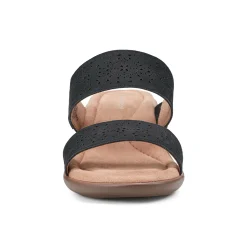 Easy Spirit Crista Casual Slide Heeled Sandals BlackLeatherNubuck
