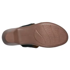 Easy Spirit Crista Casual Slide Heeled Sandals BlackLeatherNubuck