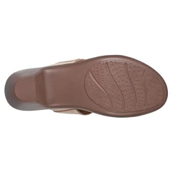 Sale Easy Spirit Crista Casual Slide Heeled Sandals NaturalLeatherNubuck