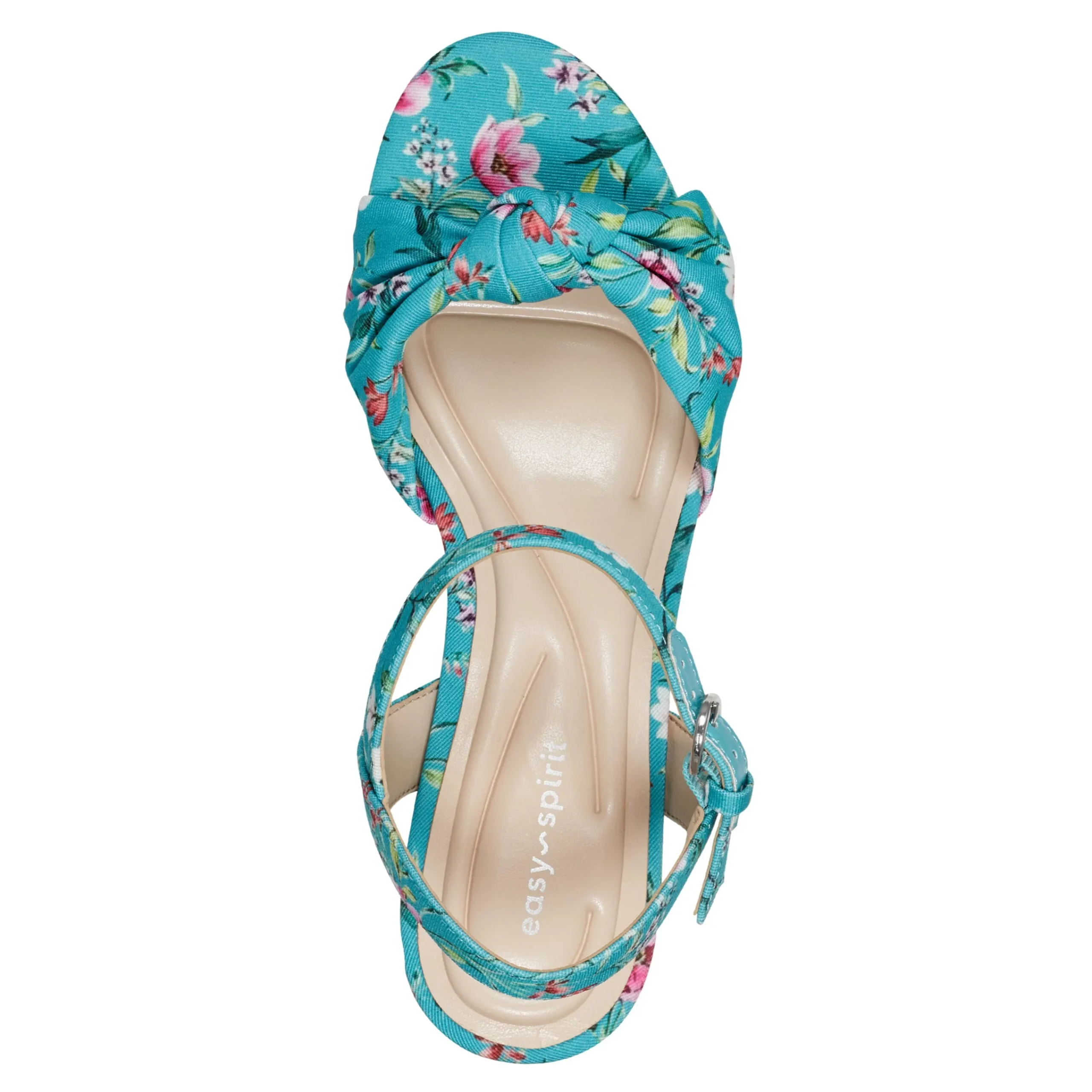 Sale Easy Spirit Danica Heeled Sandals TealFloral