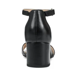 Sale Easy Spirit Daven Ankle Strap Heeled Sandals BlackLeather