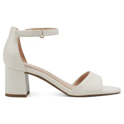 Outlet Easy Spirit Daven Ankle Strap Heeled Sandals IvorySnake
