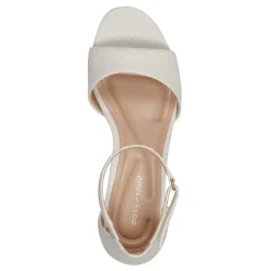 Outlet Easy Spirit Daven Ankle Strap Heeled Sandals IvorySnake
