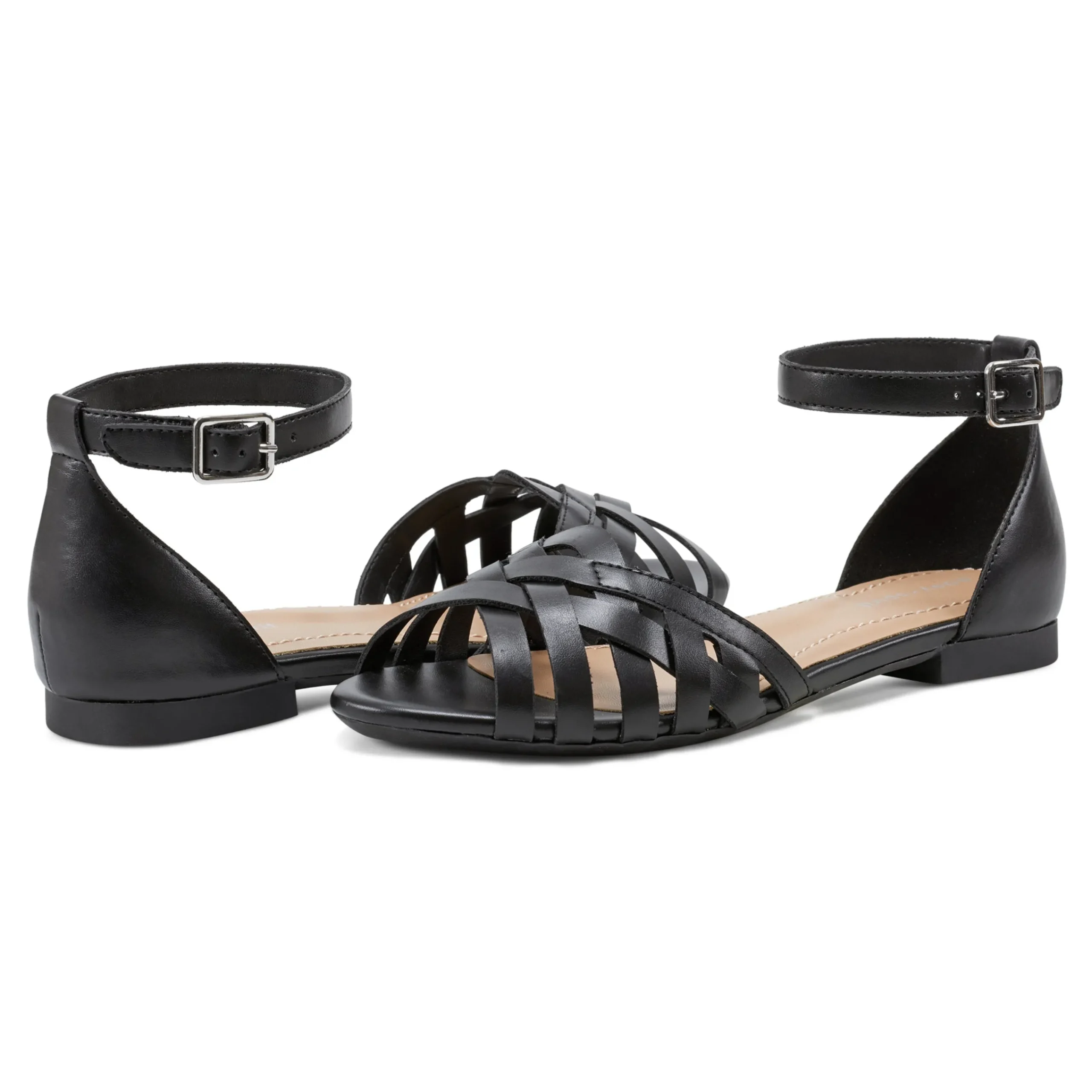 Easy Spirit Dorothy Flat Sandals Black