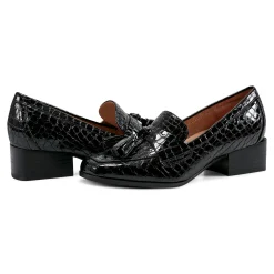 Discount Easy Spirit Drew Dress Loafers BlackPatentLeatherCroco