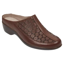 Hot Easy Spirit Dusk Mule Clogs BrownLeather