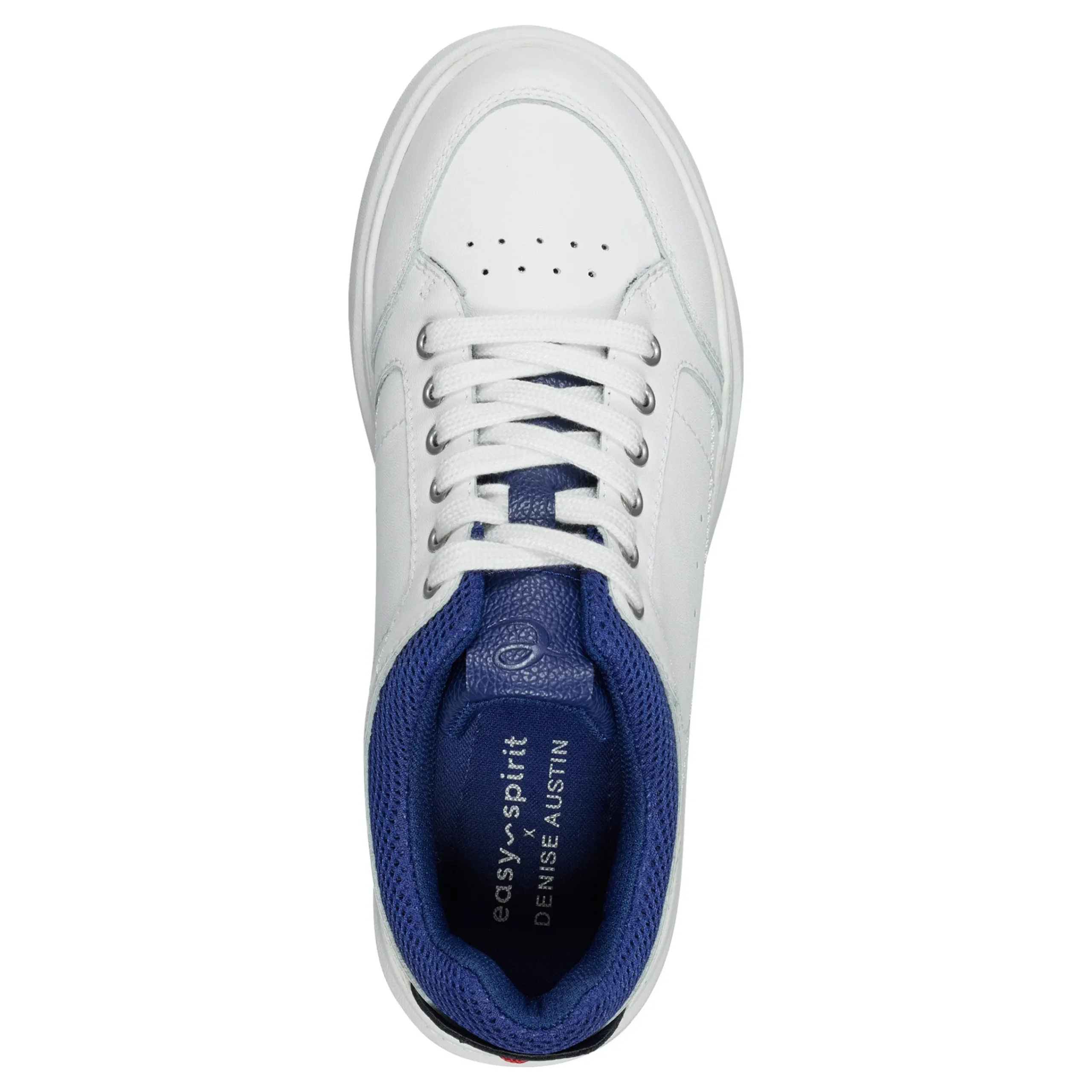 Clearance Easy Spirit x Denise Austin Dilli Lace-up Court Sneakers WhiteLeather