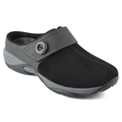 Sale Easy Spirit Edline Slip On Casual Clogs BlackSuede