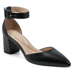 Clearance Easy Spirit Emila Ankle Strap Pumps BlackLeather