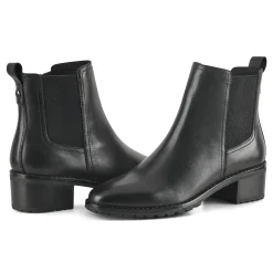 Discount Easy Spirit Fedra Block Heel Dress Booties BlackLeather