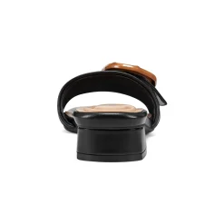 Outlet Easy Spirit Gatlin Slide Sandals BlackLeather