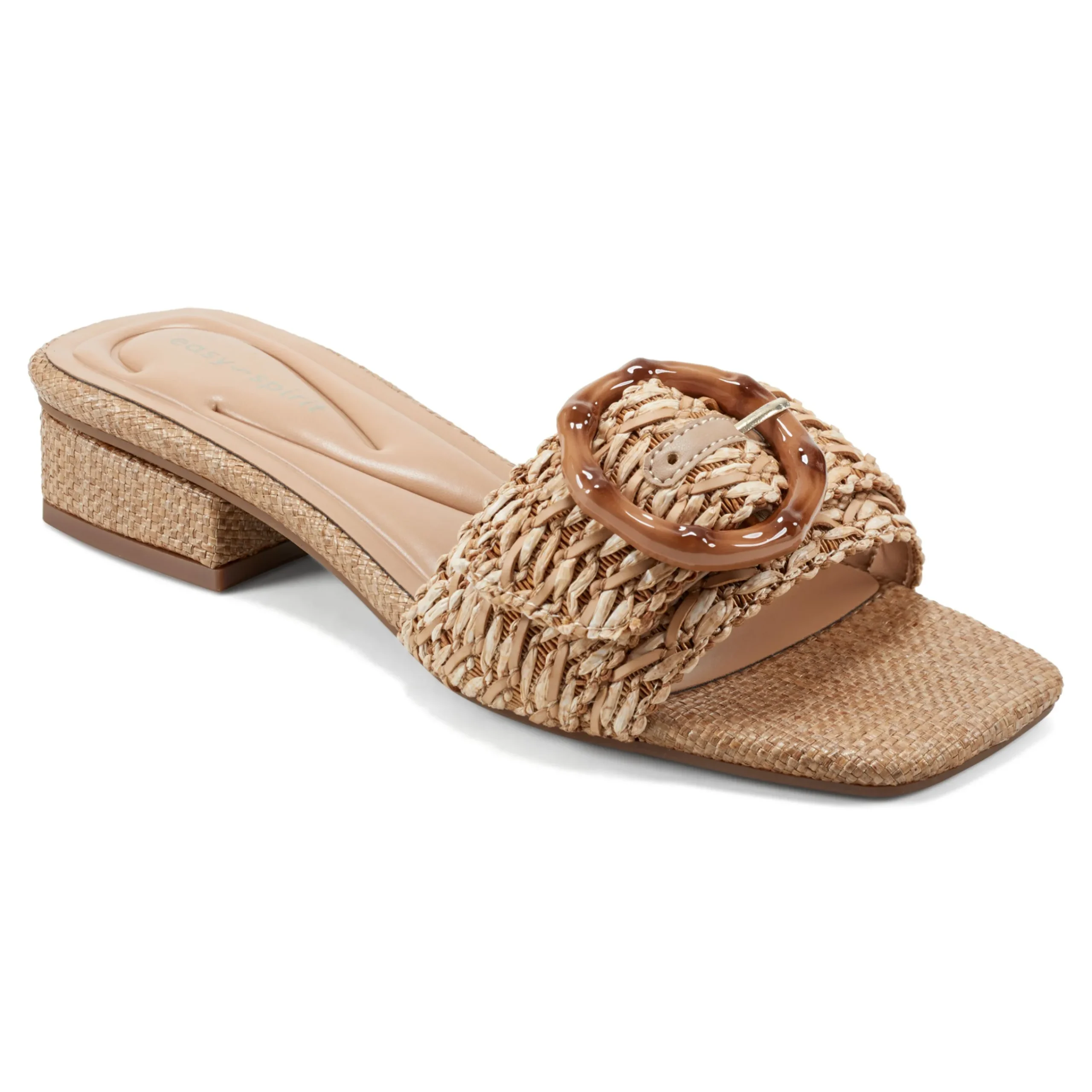 New Easy Spirit Gatlin Slide Sandals NaturalRaffia
