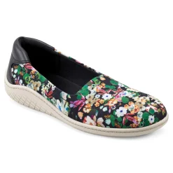 Discount Easy Spirit Gift Slip On Flats BlackFloral