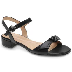Hot Easy Spirit Ginova Block Heel Dress Sandals BlackLeather
