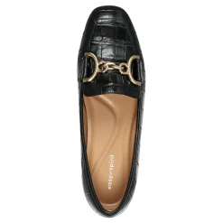 Outlet Easy Spirit Giselle Casual Loafers BlackCrocoPrint