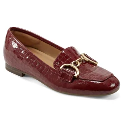 Discount Easy Spirit Giselle Casual Loafers RedCrocoPrint