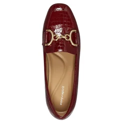 Discount Easy Spirit Giselle Casual Loafers RedCrocoPrint